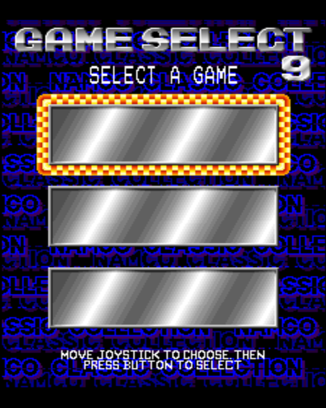 Game select screen